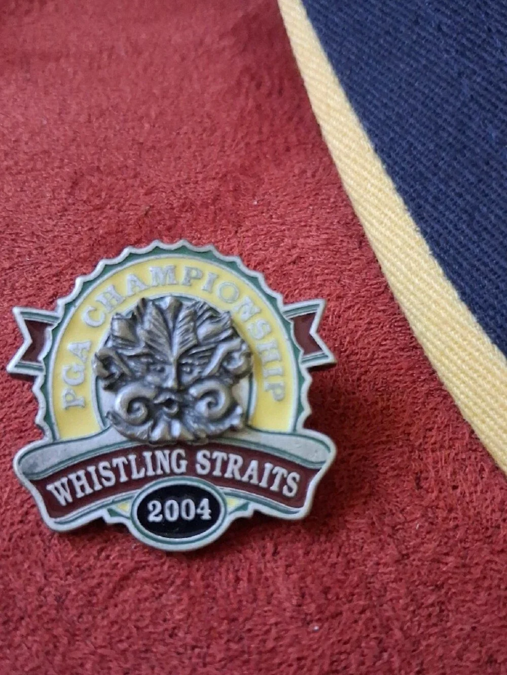 Whistling Straits 2004 Navy & Yellow PGA Championship Golf Cap and Pin